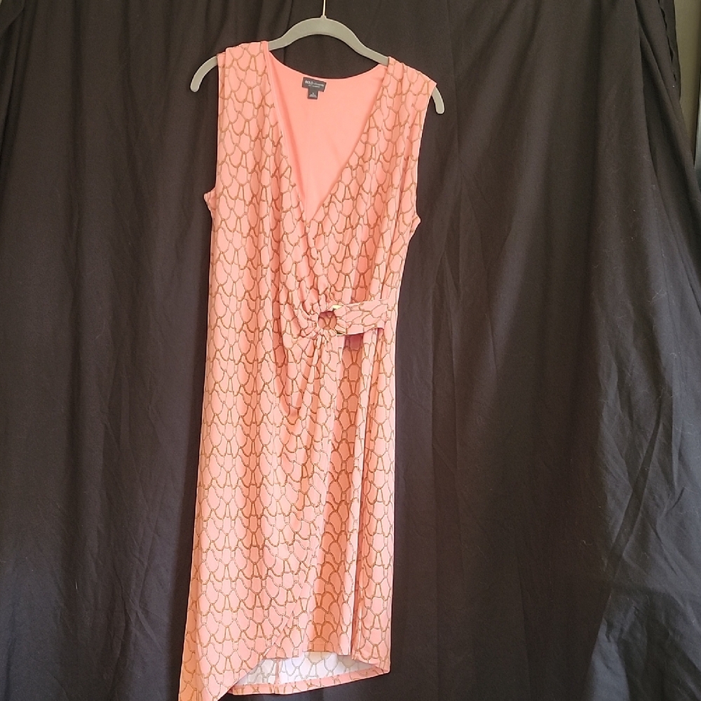 BOLD elements Coral Patterned High Low Dress